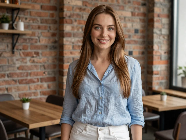 Ukrainian woman smiling in a Kyiv cafe representing Ukraine as the top country to find a loyal wife